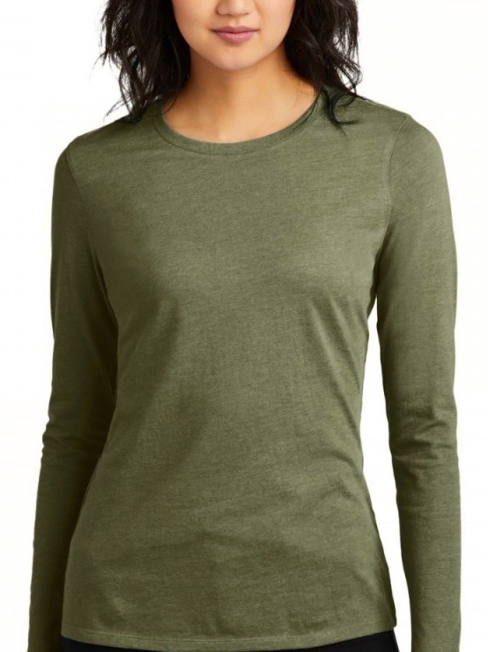Banana Republic Olive Green Women's Long-Sleeve Crewneck Tee
